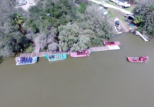 Drone view of our airboat site..